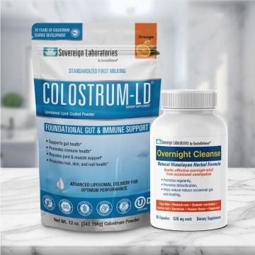 2-Step GI Restoration Bundle :: Overnight Cleanse + 12oz Colostrum-LD, Natural Orange Flavor