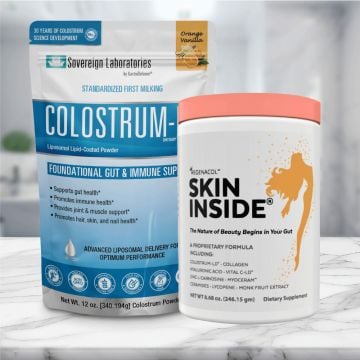 Gut & Skin Harmony Bundle: Skin Inside + 12oz Colostrum-LD, Natural Orange-Vanilla Flavor
