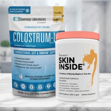 Gut & Skin Harmony Bundle: Skin Inside + 12oz Colostrum-LD, Natural Vanilla Flavor