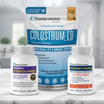 Ultimate Gut Health Bundle :: Overnight Cleanse + Stomach Armor + 12oz Colostrum-LD, Or-Van Flavor