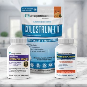Ultimate Gut Health Bundle :: Overnight Cleanse + Stomach Armor + 12oz Colostrum-LD, Orange Flavor